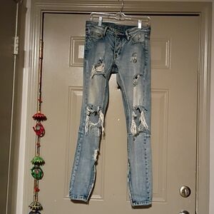 MNML Distressed Denim Skinny Jeans